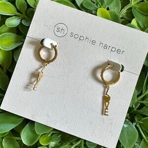 BOGO FREE Sophie Harper New HUGGIE gold plated love earrings